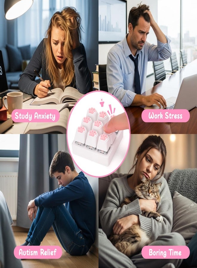 ألعاب لوحة مفاتيح على شكل مخلب قطة من نيثوليد للبالغين، أغطية مفاتيح نقرية، سلسلة مفاتيح لتخفيف التوتر الناتج عن التوحد، ASMR، العمل، ADHD (نسخة صامتة) - Image 5